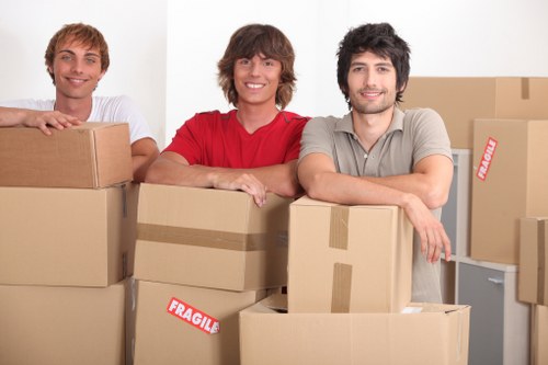 Careful packing of office IT items for a London move