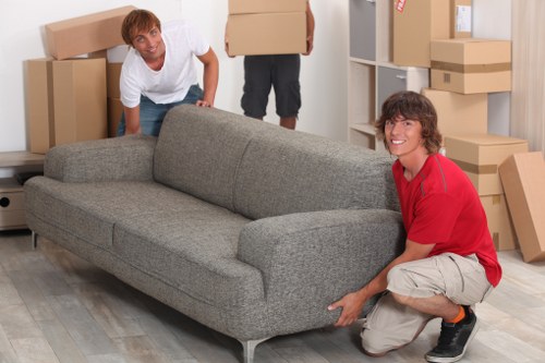 London movers navigating a residential street during relocation