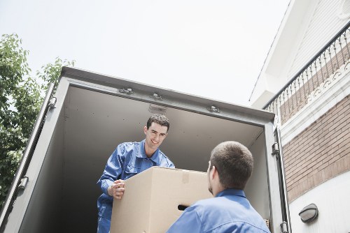 Office removal team loading furniture during a London relocation